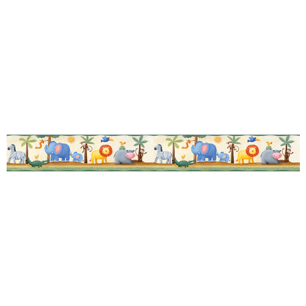Stickers pour enfants: Frise Murale Animaux de la Jungle