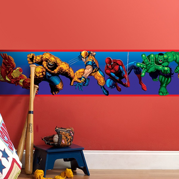 Stickers pour enfants: Frise Murale Marvel Heroes