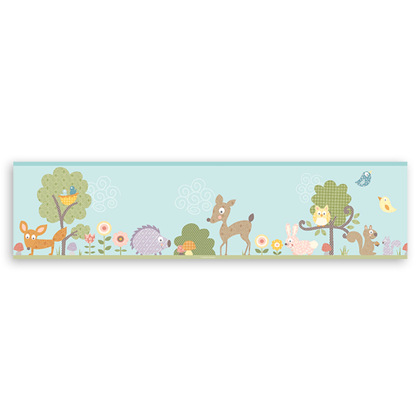 Stickers pour enfants: Frise Murale Animaux de l'histoire