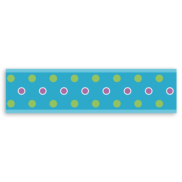 Stickers pour enfants: Frise Murale Bleu avec des cercles