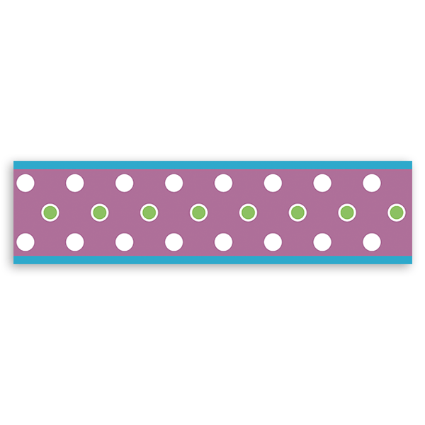 Stickers pour enfants: Frise Murale Violet avec des cercles