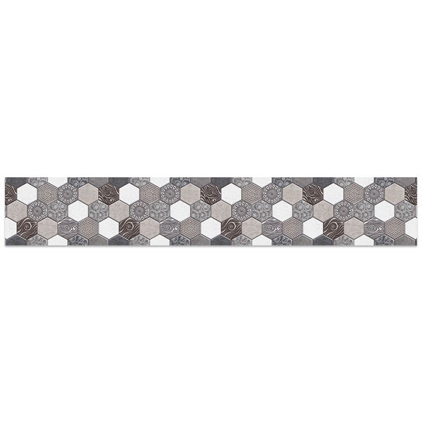 Stickers muraux: Tons gris hexagonaux