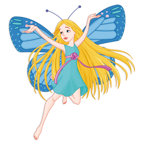 Stickers pour enfants: Papillon bleu Fée