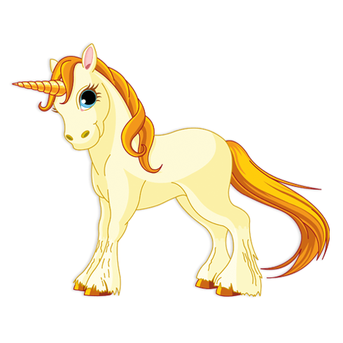 Stickers muraux: Licorne jaune