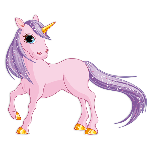 Stickers pour enfants: Pony Unicorn Rose