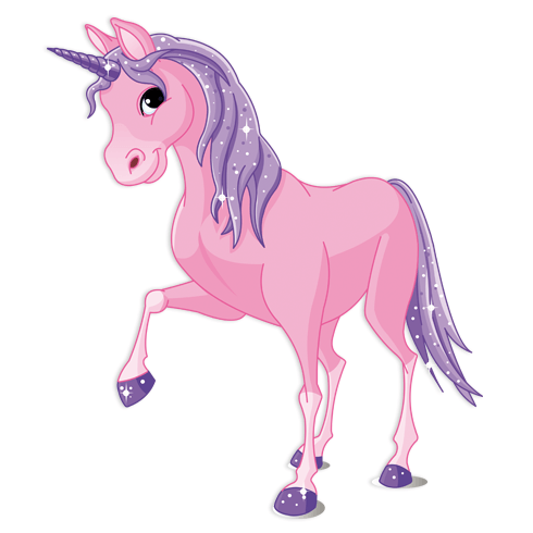 Stickers pour enfants: Cheval Unicorn Rose