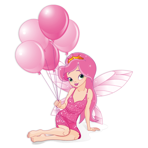 Stickers pour enfants: Fée avec des ballons