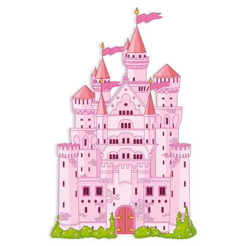 Stickers pour enfants: Le grand château rose