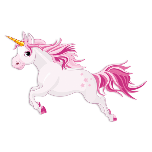 Stickers muraux: Licorne blanche étoilée