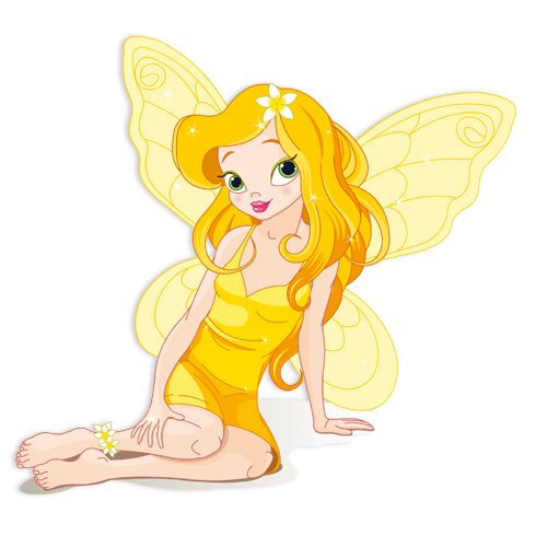 Stickers pour enfants: Fée Papillon jaune