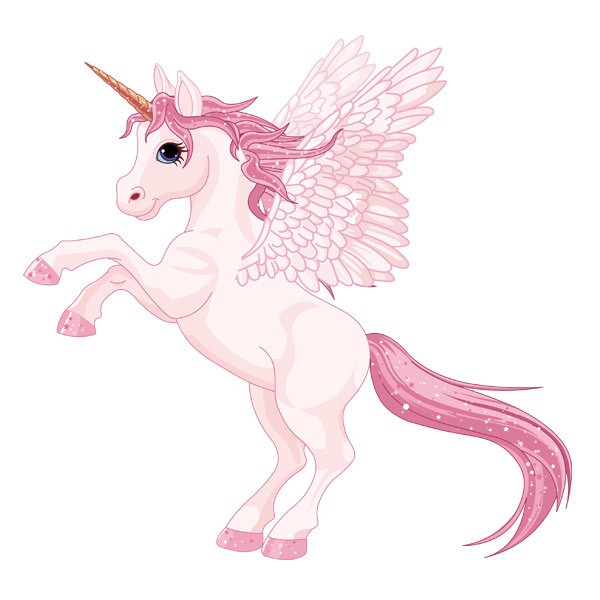 Stickers muraux: Unicorn avec des ailes roses