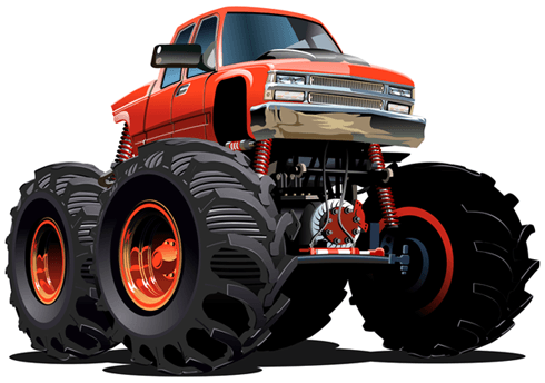 Stickers pour enfants: Monster Truck ranchera orange