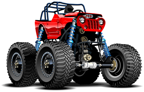 Stickers pour enfants: Monster Truck Safari rouge