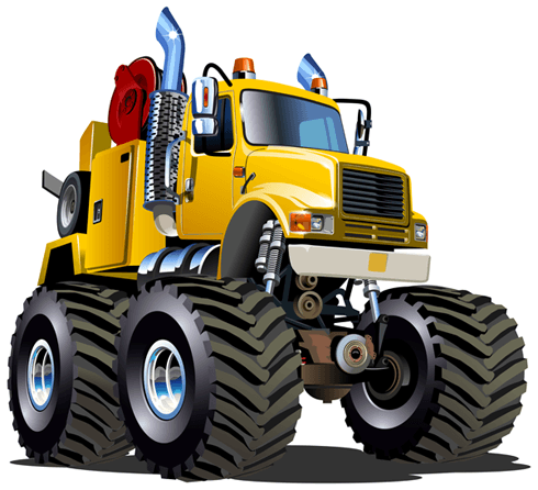 Stickers pour enfants: Camion grue Monster Truck