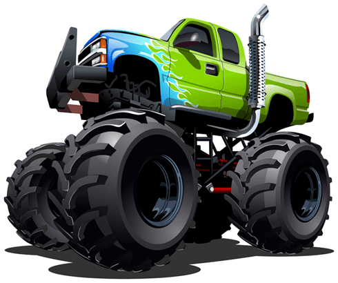 Stickers pour enfants: Monster Truck vert et bleu