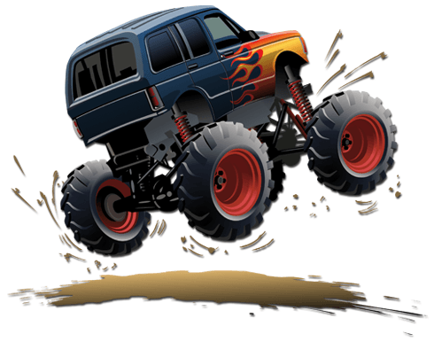 Stickers pour enfants: Monster Truck acrobaties acrobatiques