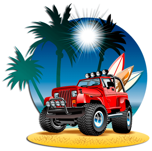 Stickers pour enfants: Tout terrain à la plage
