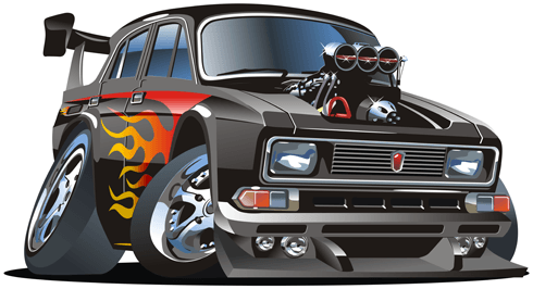 Stickers pour enfants: Voiture classique noir