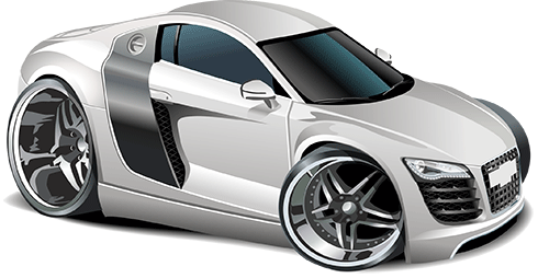 Stickers pour enfants: Voiture de sport blanc 2