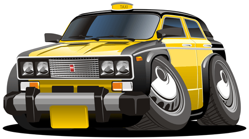 Stickers pour enfants: Taxi jaune et noir