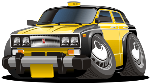 Stickers pour enfants: Taxi noir et jaune