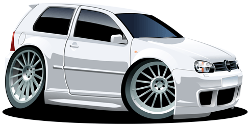 Stickers pour enfants: Voiture Volkswagen blanche