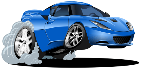 Stickers pour enfants: Blue car excès de vitesse