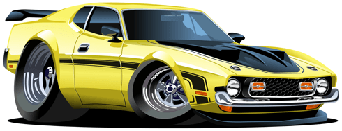 Stickers pour enfants: Voiture de sport jaune