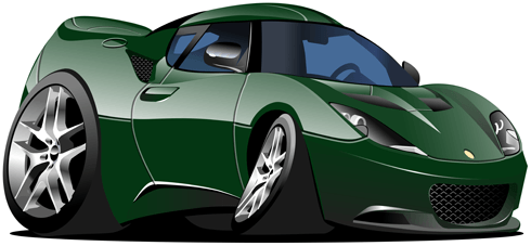 Stickers pour enfants: Voiture de sport vert