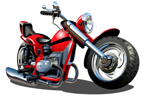 Stickers pour enfants: Moto Harley rouge et noir