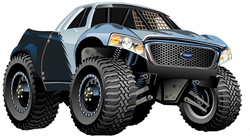 Stickers pour enfants: Monster Truck Pickup Ford