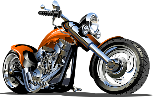 Stickers pour enfants: Harley Harley Orange Moto
