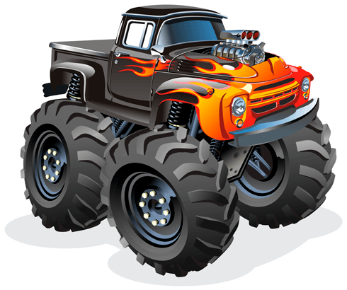 Stickers pour enfants: Monster Truck pickup fire