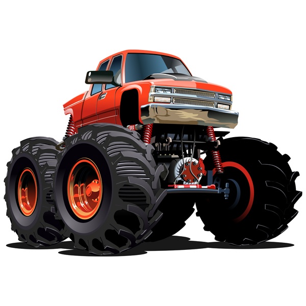 Stickers pour enfants: Monster Truck orange