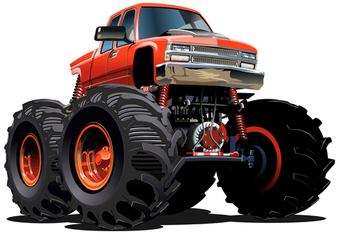 Stickers pour enfants: Monster Truck orange