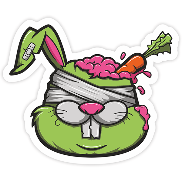 Autocollants: Lapin zombie