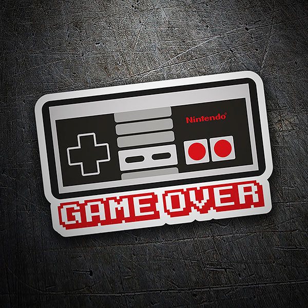 Autocollants: Game Over manette Nintendo
