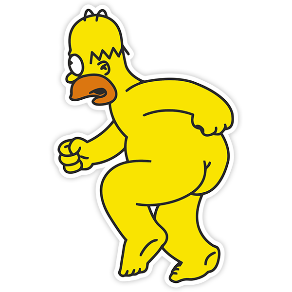 Autocollants: Homer Simpson court nu