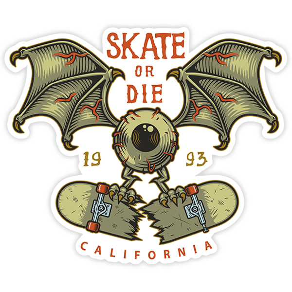 Autocollants: Skate or die, California