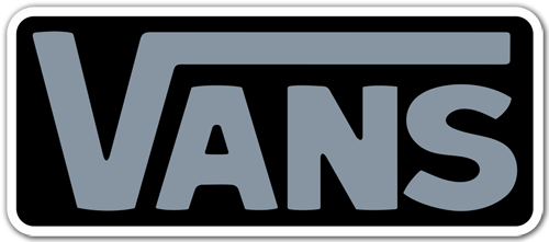 Autocollants: Vans gris sur noir