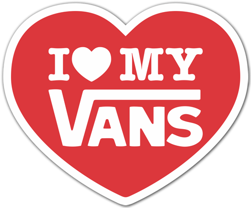 Autocollants: I love my Vans rouge