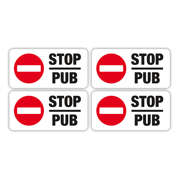 Stickers muraux: Kit 4X Stop Publicité