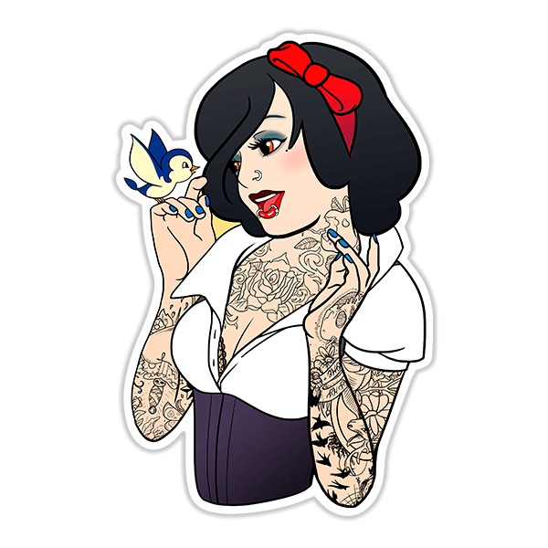 Autocollants: Tatouage Pin-up de Blanche-Neige