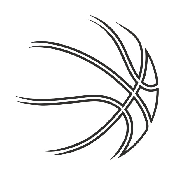 Autocollants: Ballon de basketball avec silhouette