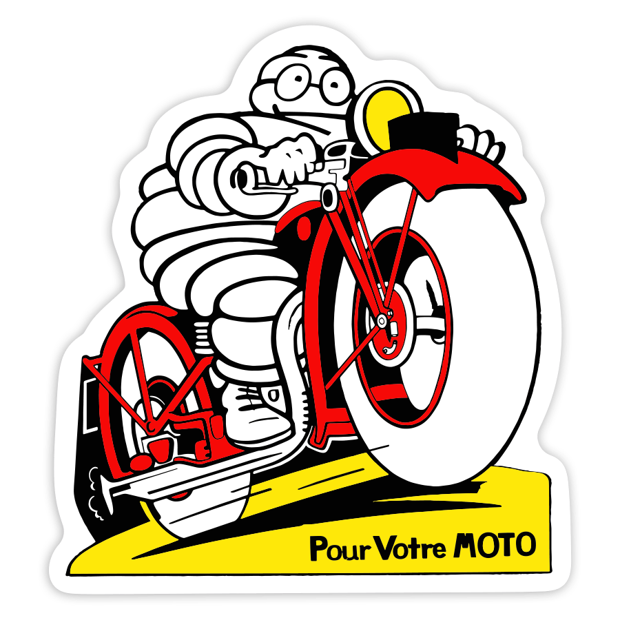 Autocollants: Michelin Moto Rouge Rétro