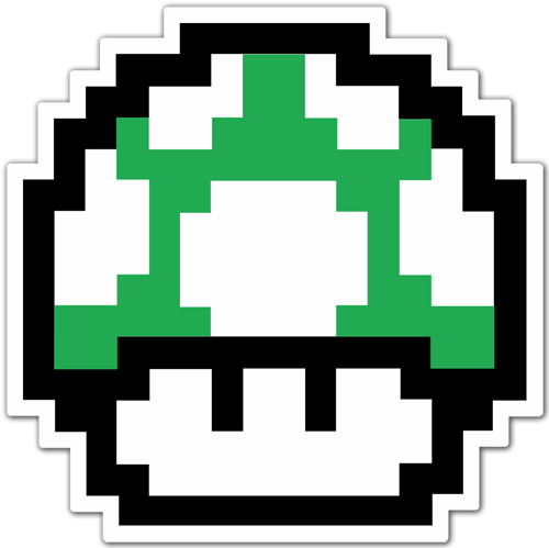 Autocollants: Mario Bros Seta Pixel Vert