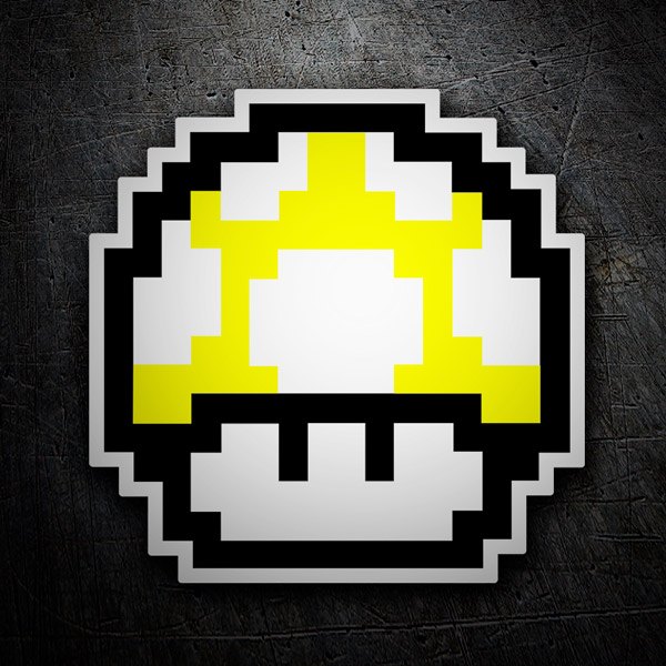 Autocollants: Mario Bros Seta Pixel Jaune