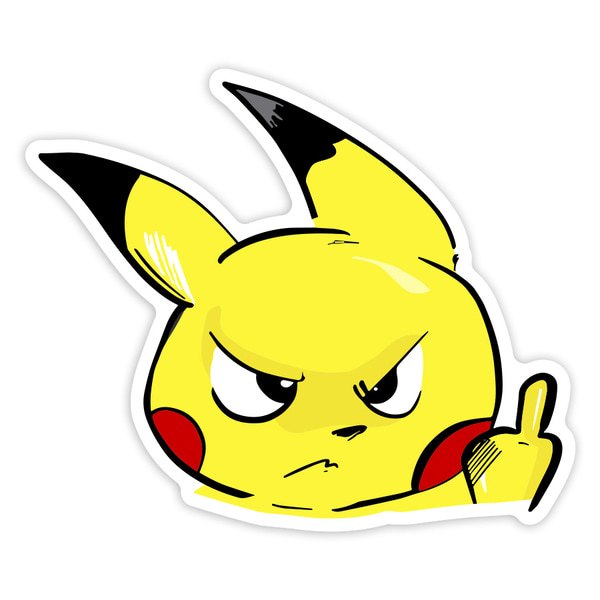 Autocollants: Pikachu Fâché Drôle