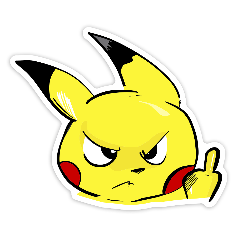 Autocollants: Pikachu Fâché Drôle