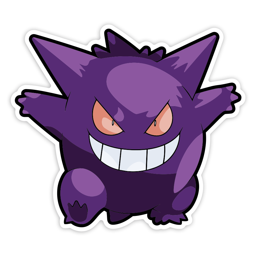 Autocollants: Gengar Sourire Malicieux